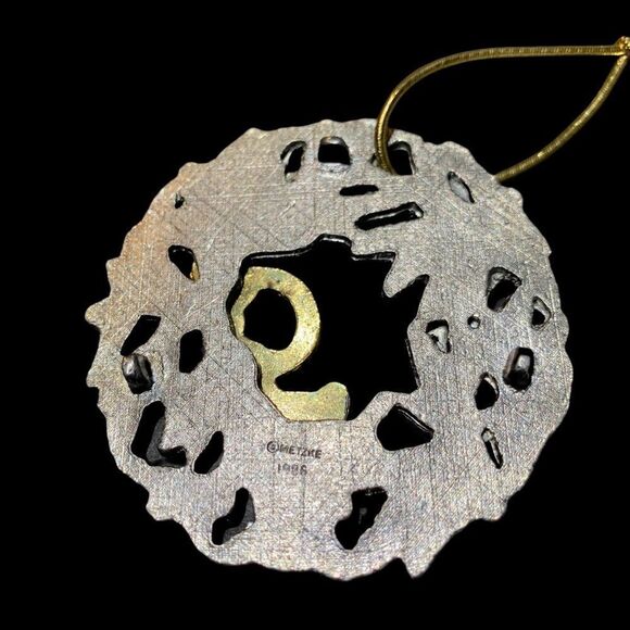 Vintage Metzke Pewter  Wreath French Horn Ornament 1986 - Picture 3 of 4